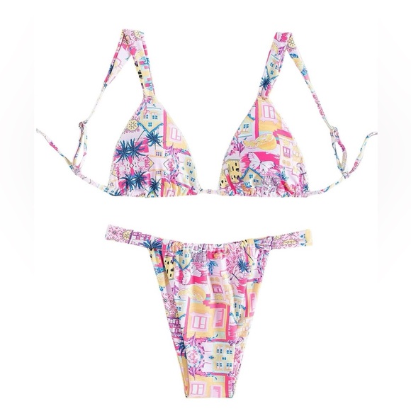 Tropical Print Bikini Set - Picture 1 of 5